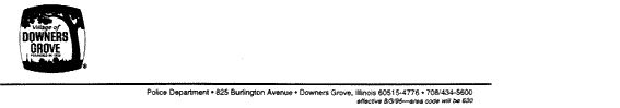 Downers Grove Police Department letterhead